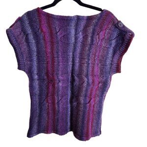 Fioreblu Italy Cable Knit Purple Ombre Sweater Size L